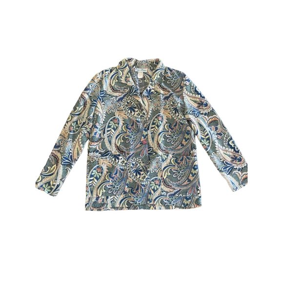 Vintage‎ Draper's & Damon's Floral Polyester Jacket with Pockets sz Petite Small - Picture 2 of 6